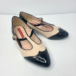 B.A.I.T. Footwear T-Strap Pumps Two-Tone Spectator Wingtip Retro Rockabilly Shoe